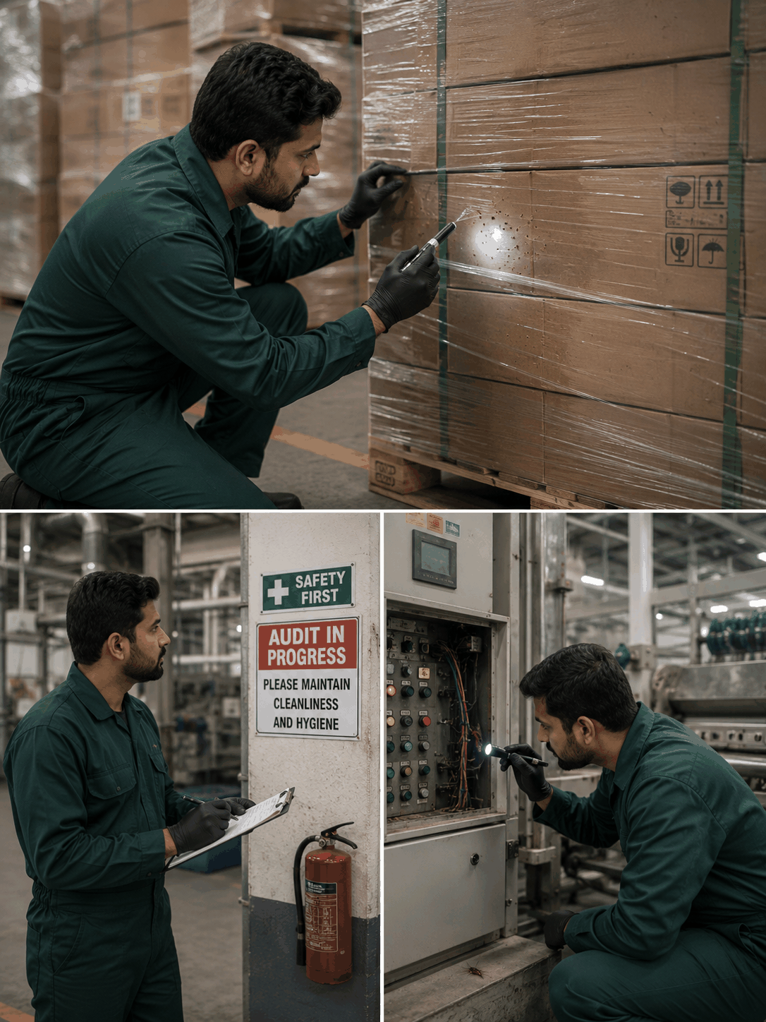 Commercial pest indicators like damaged packaging and product contamination