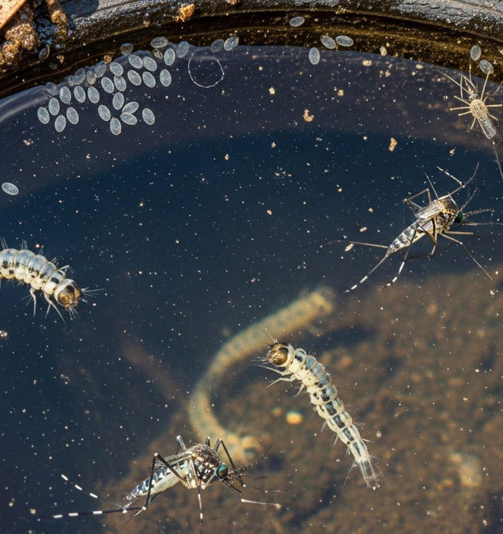 Common mosquito breeding signs like stagnant water